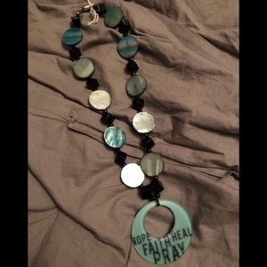 Holographic Medallion Necklace with Writing